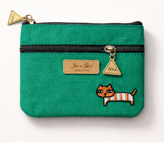 루시르미 나일론 앞지퍼 미니 카드지갑