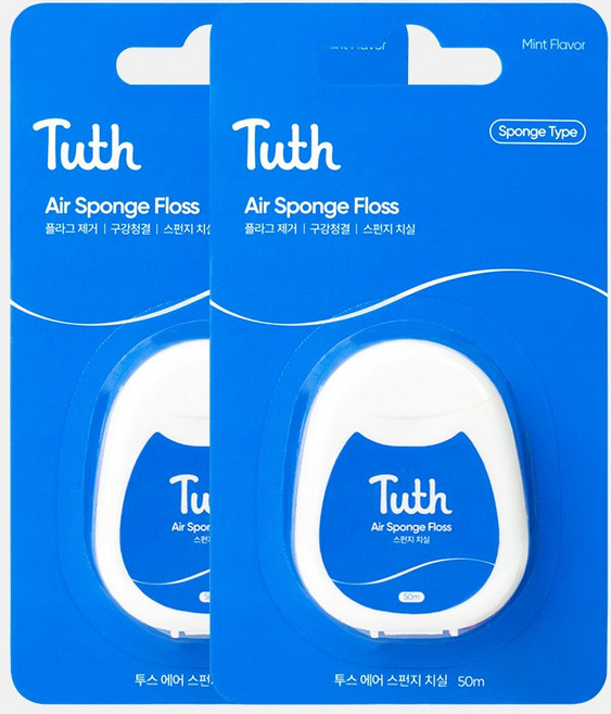 투스 에어 스펀지 치실, 2개, 2매, 50m