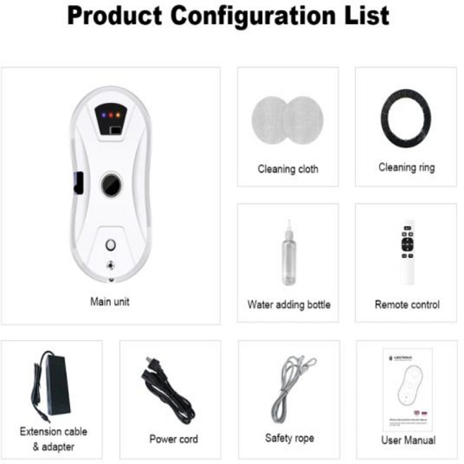 리모컨 있는 자동 물 스프레이 청소 로봇 진공 전기 가정용 창문 와이퍼 유리 신제품, 01 혼합 색상_04 미국_01 그렇습니다, 01 white_04 미국_01 그렇습니다