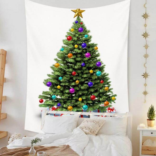 트리 가리개 크리스마스 벽트리 패브릭 포스터 커튼 장식 초대형 GW몰, 트리C, 1개