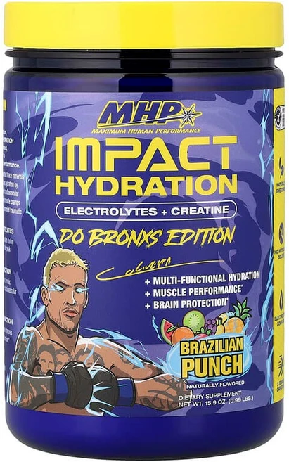 MHP 강력한 수분 공급 전해질 + 크레아틴 브라질리언 펀치 15.9oz(0.99lbs) MHP-01043, 450g, 1 - 쿠팡