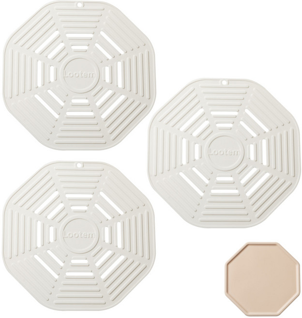 LOOTEM 인덕션 보호 매트 내열성 실리콘 인덕션 매트 국내산+티코스터1P, 3개, 퓨어화이트(대)