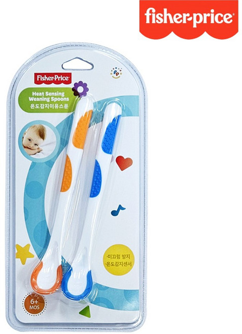 피셔프라이스 온도감지 이유스푼 세트모음, 혼합색상, 1세트