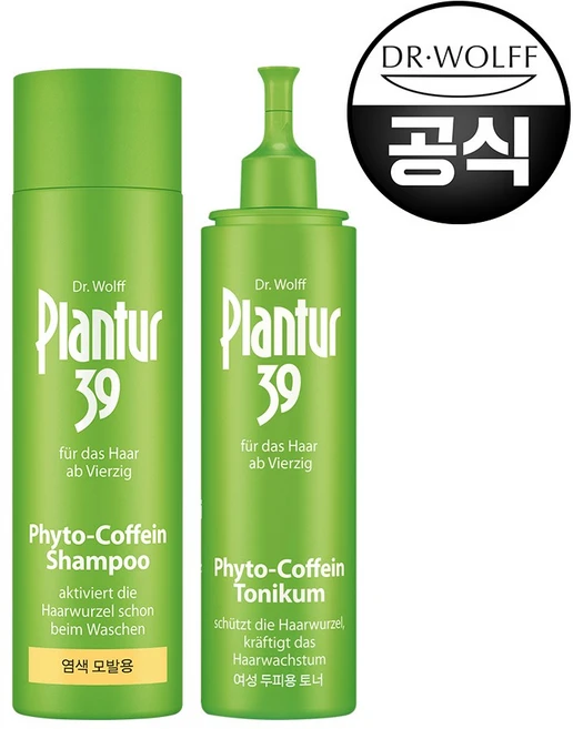 플란투어39 카페인 샴푸 (염색모발용) + 카페인 토닉, 2개 - 쿠팡