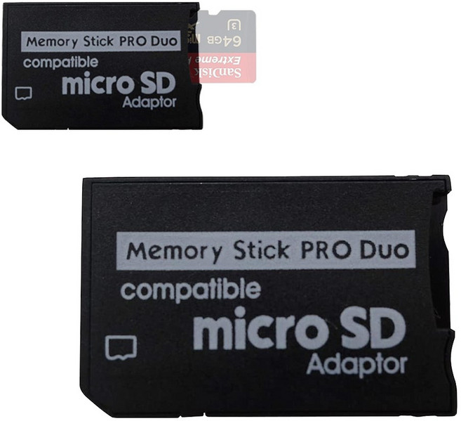 메모리스틱 프로 듀오 MS PRO DUO 메모리 변환 어댑터 PSP, 싱글슬롯(블랙), 1개