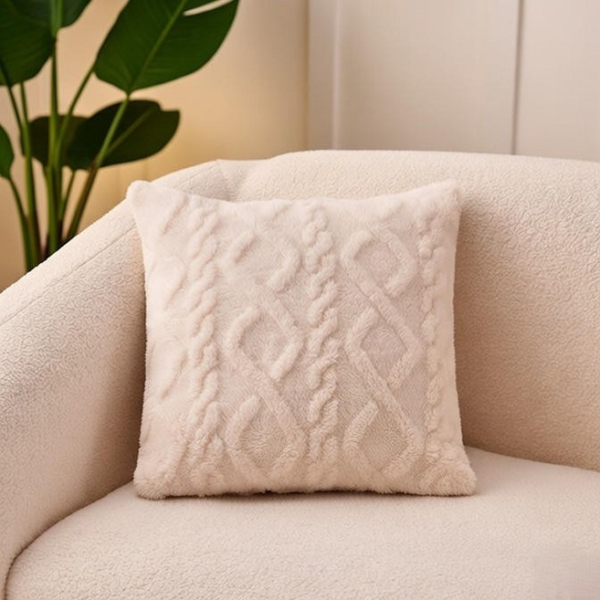 리코아 엔티크 꽈배기 패턴 쿠션커버 2개