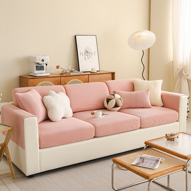 하우스베라 코지벨루어 분리형 소파커버 쇼파커버 1~4인용 덮개 방수 천갈이 리폼, 1개, 블러쉬핑크