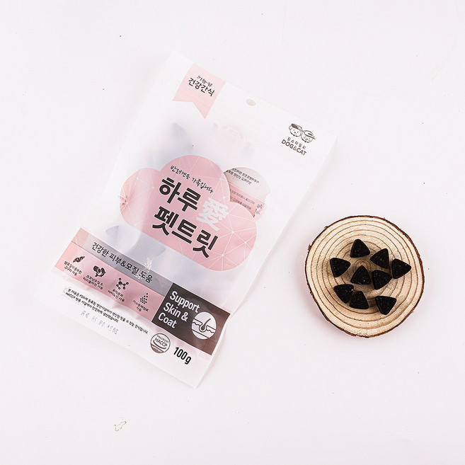 하루애 펫트릿 관절 눈 피부 데일리케어 영양제 3종, 피부&모질, 100g, 1개