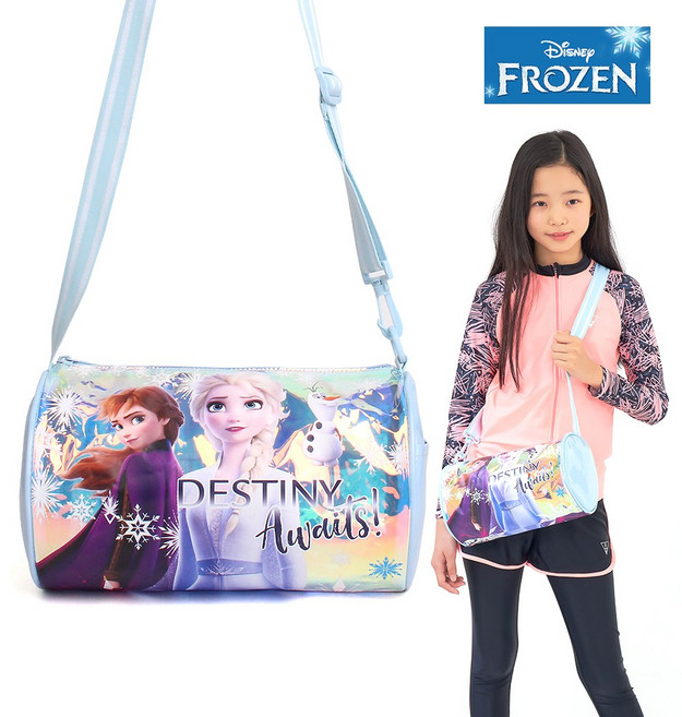 수영가방 겨울왕국2 프리즘 원통 유아 아동 어린이 여아비치백 스포츠가방