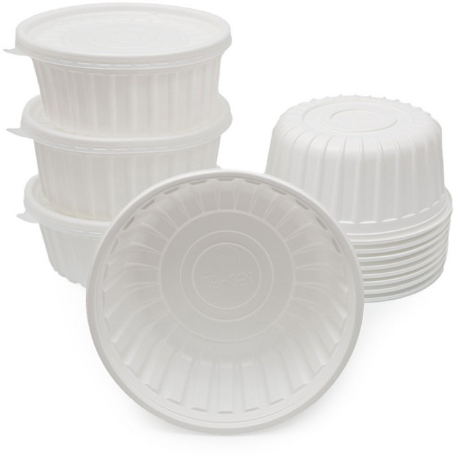 감자탕용기 220파이 JB050 반반 세트 흰색 2700ml 100개 찜 원형 일회용, 반반뚜껑용기세트/흰색/100개