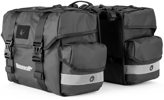 라이노워크 자전거 짐받이 가방 50L 더블 투어백 패니어 리어백 BPB0903, 블랙, 1개