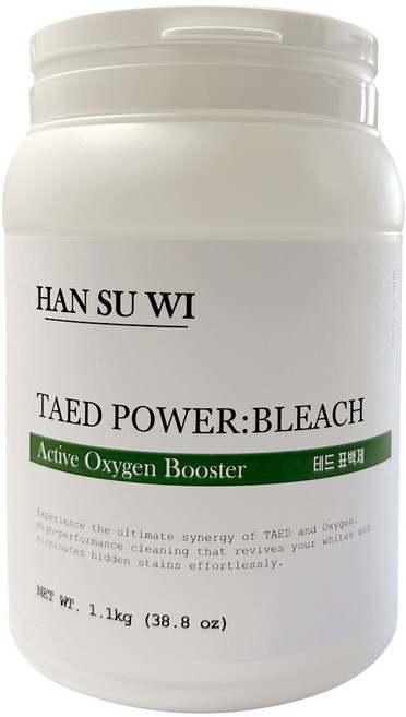 한수위 테드표백제 찬물에서도 더 강력한 표백 아기의류 온가족 안심세탁 85회분 계량스픈 세트, 1.1kg, 1개