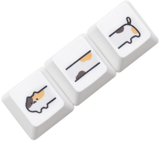 에버샵 기계식 키보드 고양이 포인트 키캡 (키캡리무버 포함), A타입, 길쭉