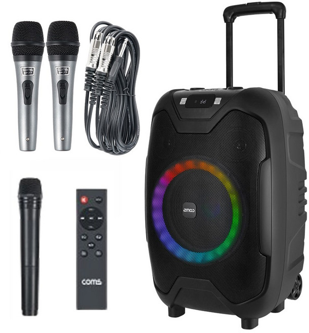 포터블 PA 앰프 무선 스테레오 TWS 블루투스 스피커 KY500MS, SMW2 스피커+무선 1개+유선 2개