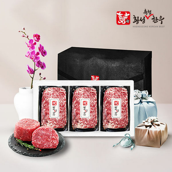 [횡성축협한우] 횡성한우 1++등급 등심불고기 선물세트(500gx3)1.5kg, 1개, 1.5kg