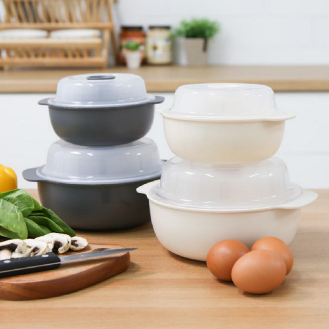 니드앤니드 전자레인지 찜기 중형 + 소형, 1세트, 그레이