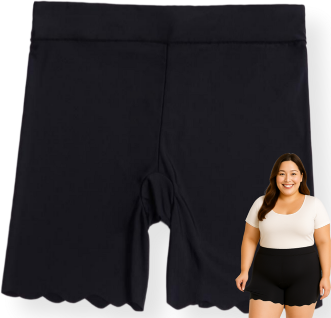 벨에라 빅사이즈 허벅지 안말리는 네모팬티 속바지겸용 여성 노라인 사각팬티 L~4XL 2종세트