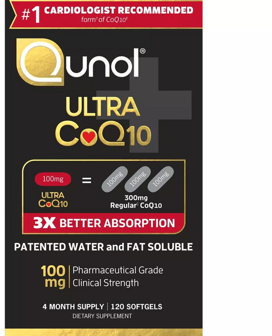 Qunol 特級輔酶Q10 100毫克軟膠囊, 1個, 120錠