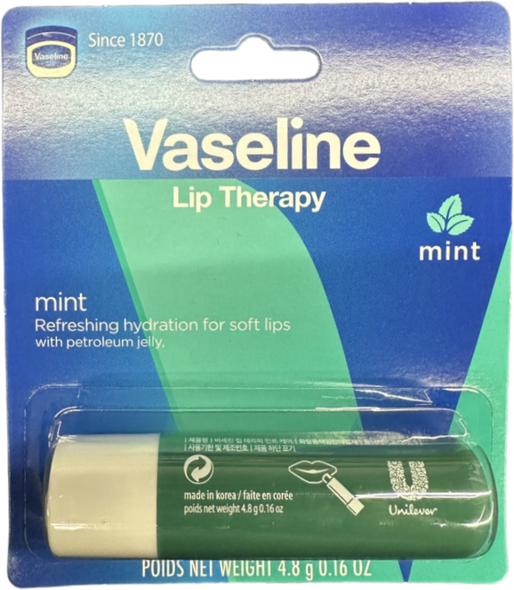 [지앤] 바세린 립테라피 립밤 스틱, Mint, 4.8g, 5개