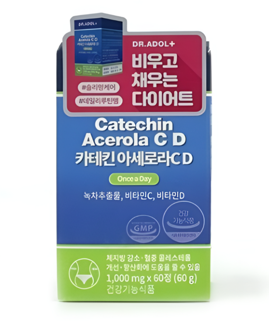 닥터아돌 카테킨아세로라CD 녹차추출물 60정 2개 608673, 4개