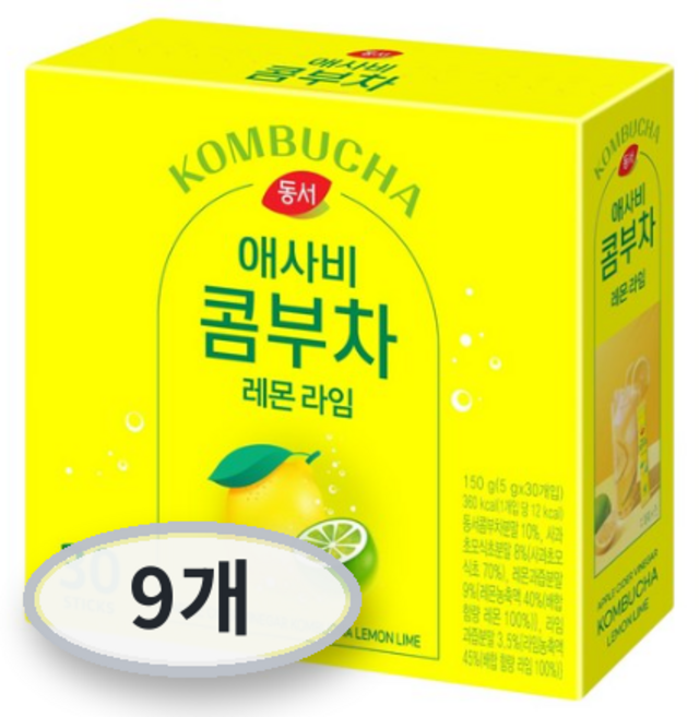 동서 애사비 콤부차 레몬라임, 5g, 30개입, 9개