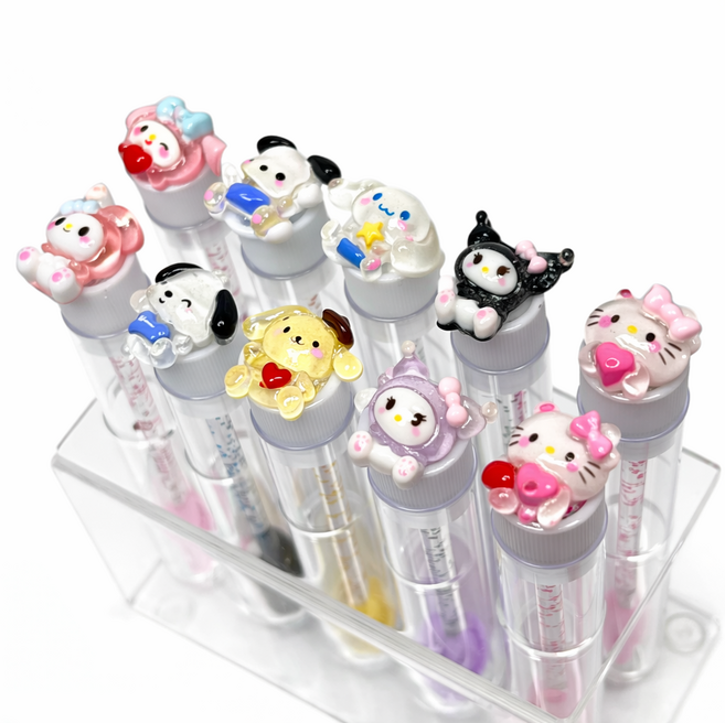 캐릭터 케이스형 속눈썹 브러쉬 10개 세트, 캐릭터믹스