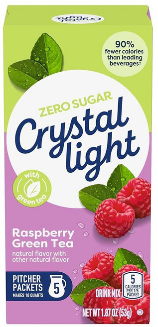 Crystal Light 크리스탈라이트 라즈베리 그린티 파우더 피쳐팩 5포 12팩 138571, 크리스탈라이트 라즈베리 그린티 파우더 피쳐팩 5포 12