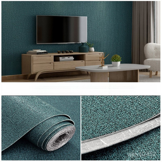 초강력 풀바른벽지 셀프도배 장폭합지 벽지 모음 [폭50cm], 린넨 다크그린 [두께 2.5mm], 너비 50cm X 길이 5m