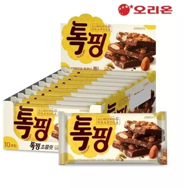 오리온 톡핑 초콜릿 아몬드 그래놀라(43g) x 10개24697343, 43g, 10개