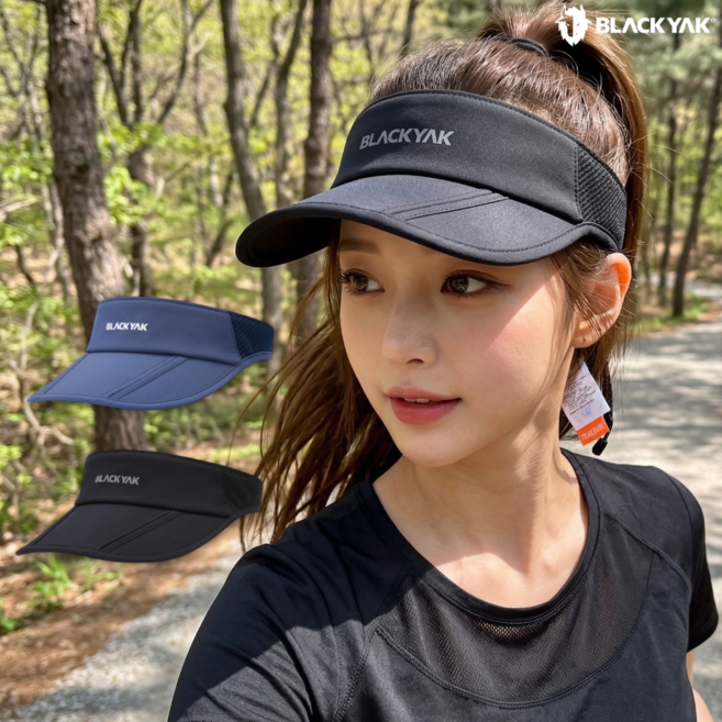 블랙야크 런닝썬캡 트레일러닝선바이저 2BYHTMV903 햇빛모자, 다크그레이(DY)