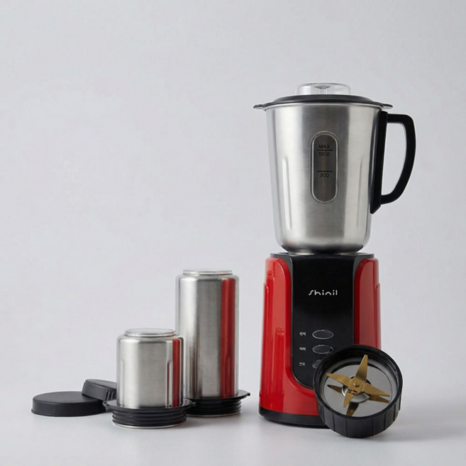 신일 스테인리스믹서기 믹서기블렌더 가정용믹서기 3종용기 중형 소형 멀티 티타늄코팅