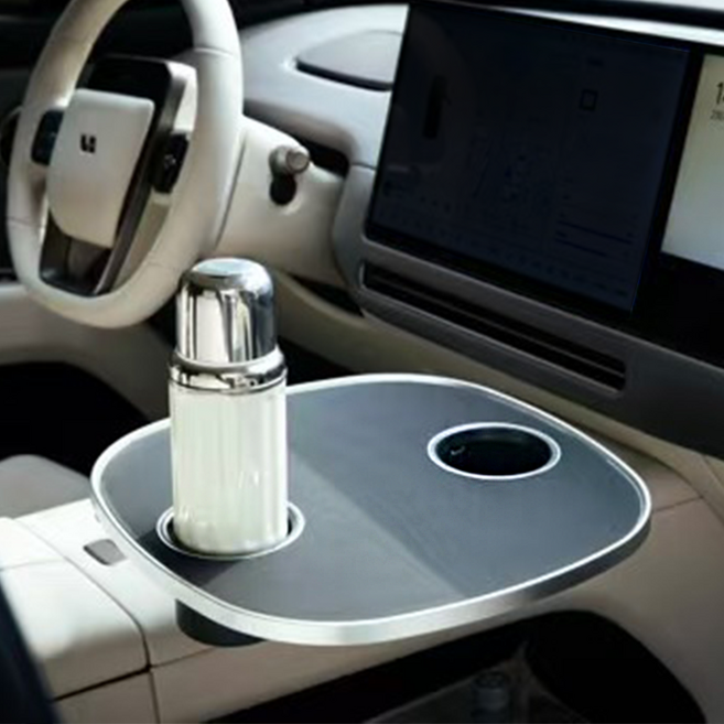 메바하트 360도 회전 차량용 컵홀더 2구 테이블 트레이 (지지대 100mm), 블랙(Black), 1개