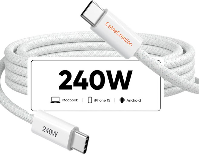 CableCreation 240W充電線 適用於Macbook、iPhone 15、Android, CC1313, 1個, 2m