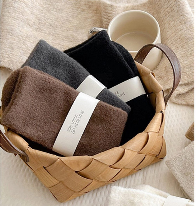 커넥트홈 보들보들 앙고라 무압박 수면 양말 겨울 보온양말 1세트 5컬레