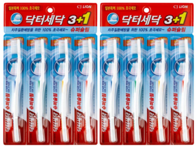 닥터세닥칫솔 초극세모 슈퍼슬림 4개 2개, 4개입, 2세트