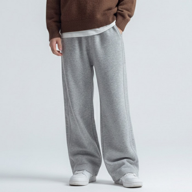 주니어 아동 자수 스트레이드 와이드팬츠