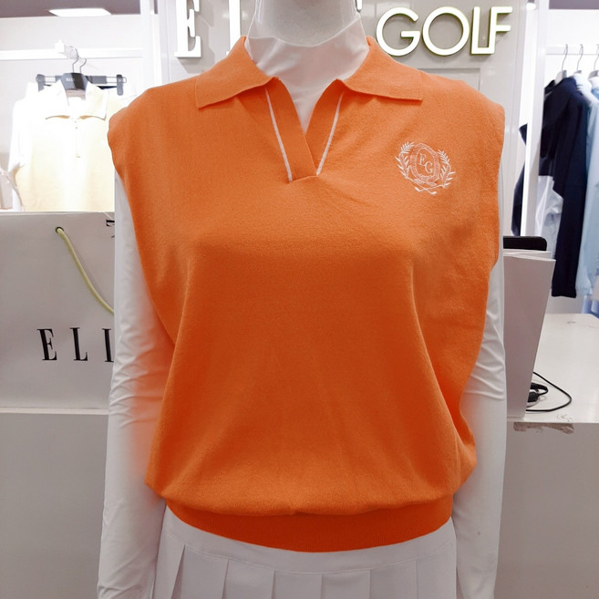 엘르골프 코디를다양하게착장할수있는 V넥 세미오버조끼스웨트 6J-43101820