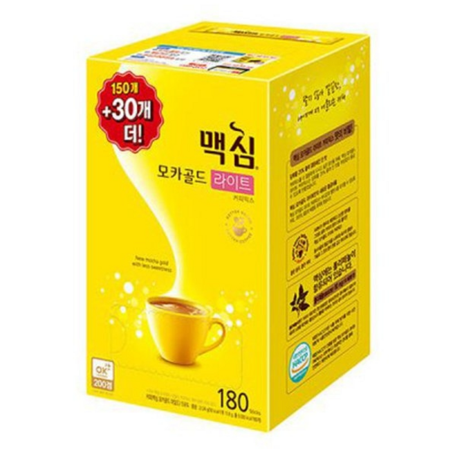 동서 맥심 모카라이트 커피믹스 180T 모카골드 라이트, 11.8g, 180개입, 1개
