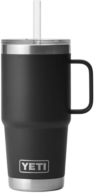 예티 램블러 머그 빨대 뚜껑 텀블러 739ml 25oz 색상택일, 블랙, 1개