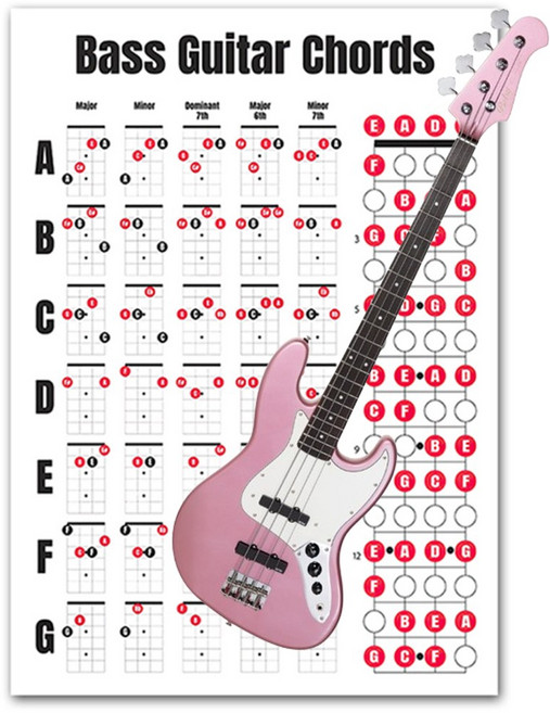 모노폴리 베이스기타 코드표 입문용베이스기타 운지 기초, 1개