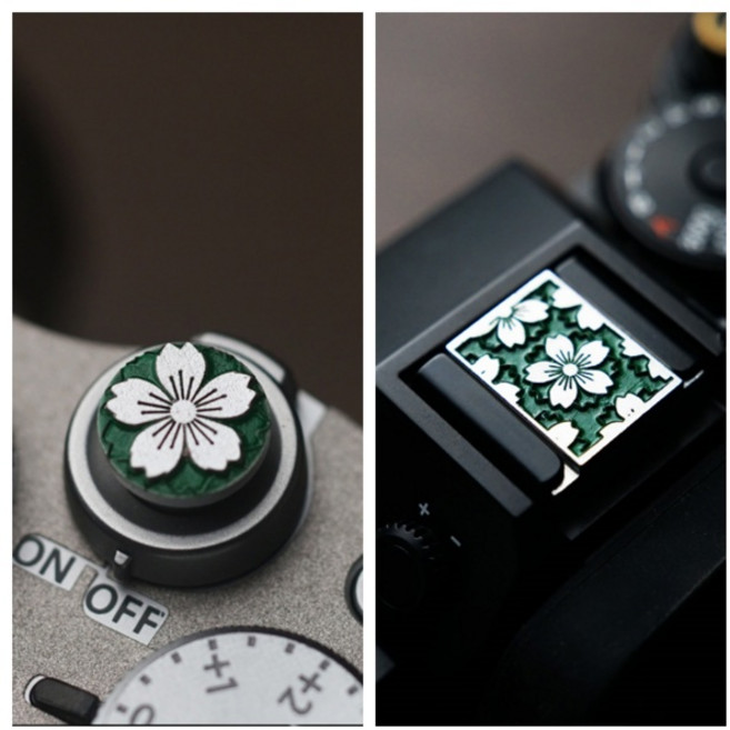 Fujifilm X100V XT30 용 사쿠라 카메라 셔터 버튼 Sony A7M3 A7M4 A6300 A6400 Canon R R5 R6 Nikon Z9 Z8 카메라 핫슈 커버, [13] sticky style