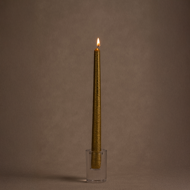 엘캔들 메탈릭 테이퍼 캔들 골드 25cm, 2개, 56g, 무향
