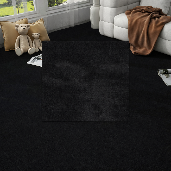 베라스코 미끄럼방지 타일 카페트 30 x 30cm, 시크블랙, 10개