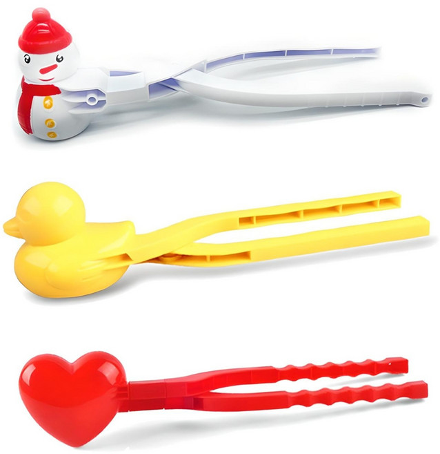 커스터스 눈오리 스노우볼 메이커 오리 하트 눈사람 3종세트, 1세트