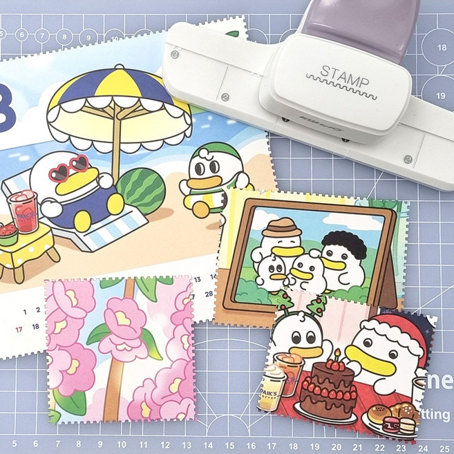 더이안 우표 테두리 펀치 우표펀치 특대형 우표펀칭기 스탬프 모양펀치 펀치스크랩북, 1개