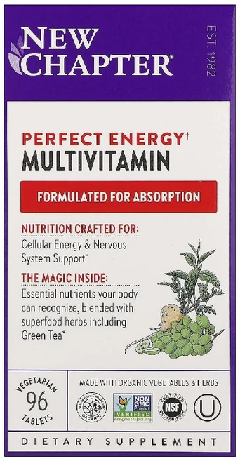 뉴챕터 멀티비타민 Perfect Energy Multivitamin 종합비타민 타블렛96정, 1개 - 쿠팡