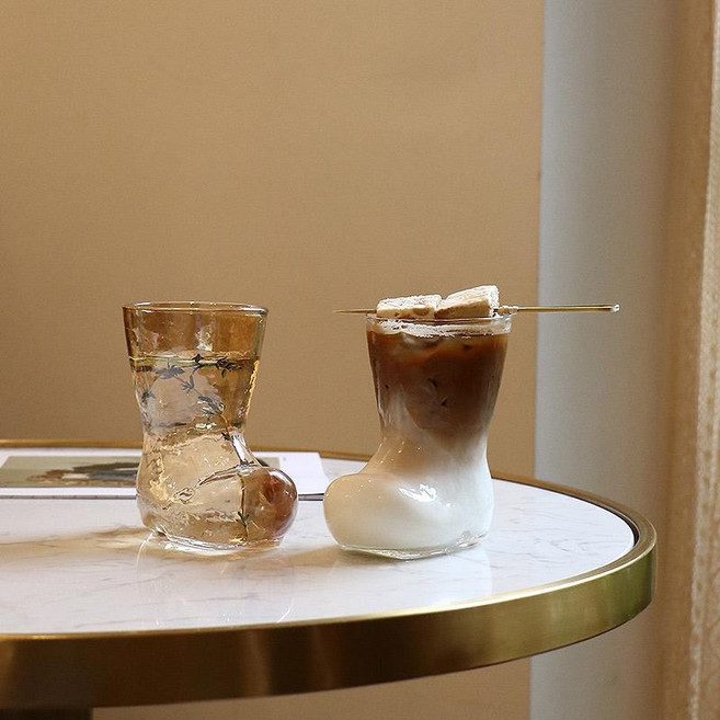 장화모양 특이한 작은 생 맥주잔, 엠버, 1개