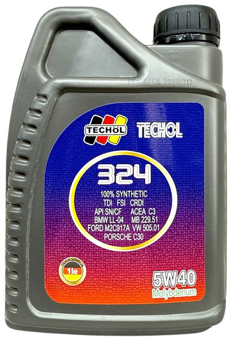 TECHOL 324 5W40 全合成機油 引擎保護 提升效能, 1個, 1L