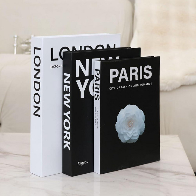 Vikber Decorative Books Set of 3 for Home Decor Fake Book Boxes Coffee Table Aesthetic Decor with, NY-001