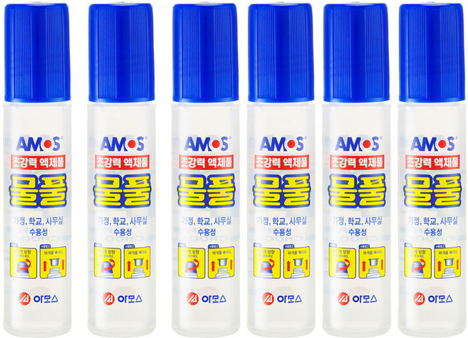 아모스 초강력 액체풀 물풀, 50ml, 6개